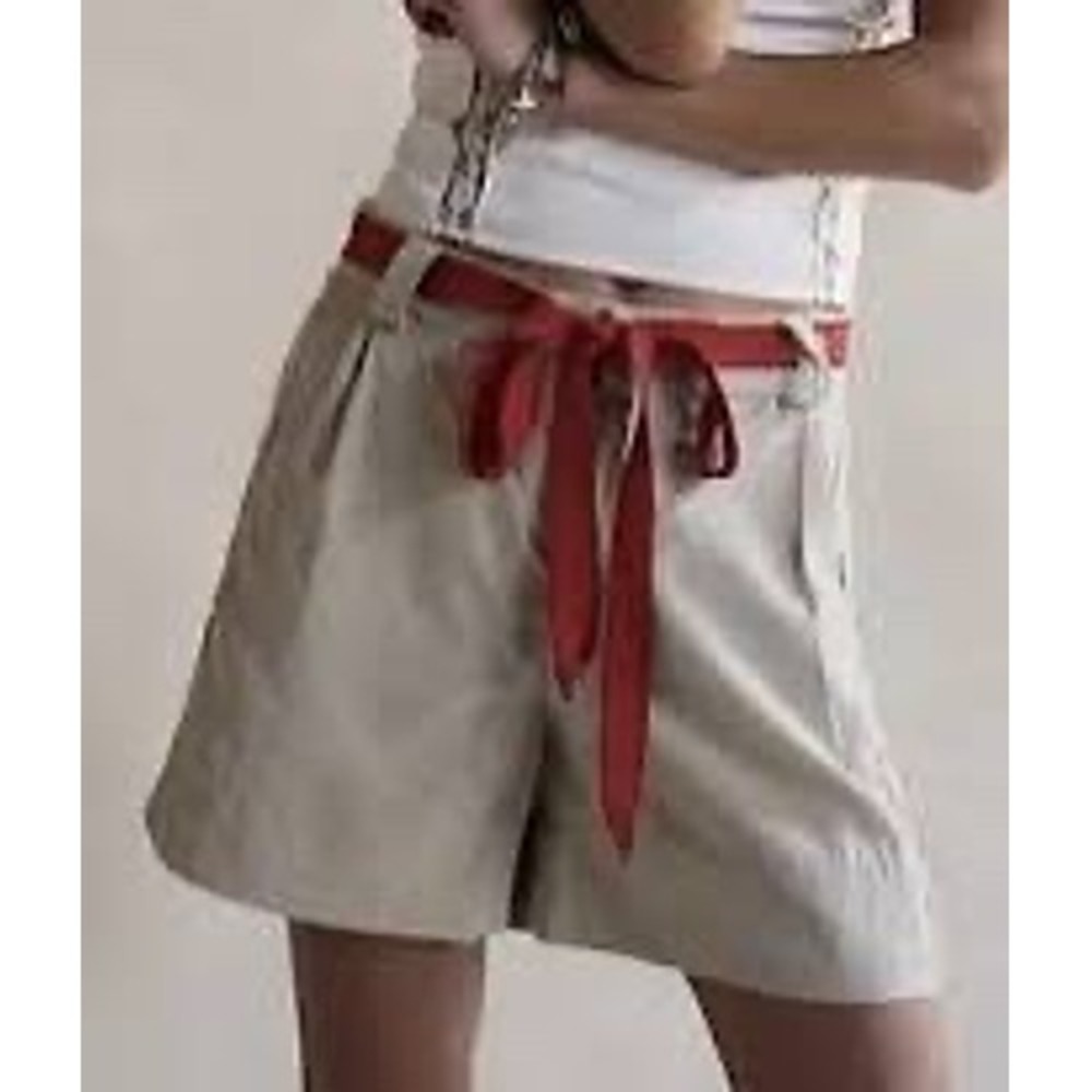 NWT Free People Perfect Prep Trouser Linen Blend Shorts Size 2